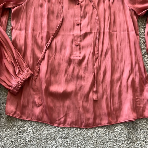 J Crew Featherweight Satin Tie Neck Top - Picture 5 of 9